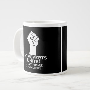 Introverts Unite, At Home, Online, Funny Large Coffee Mug