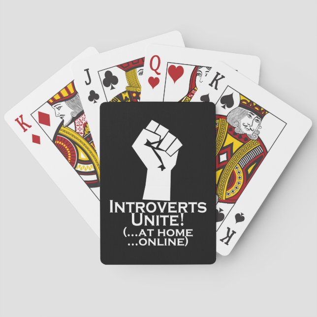 Introverts Unite, At Home, Online, Funny Playing Cards (Back)