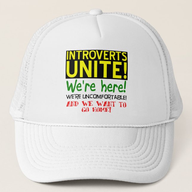 Introverts Unite Funny Ball Cap Hat (Front)