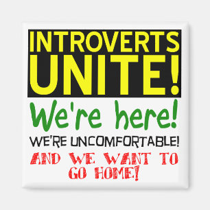 Introverts Unite Funny Fridge Magnet Refrigerator