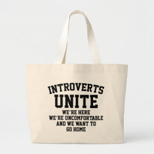 Introverts Unite Large Tote Bag