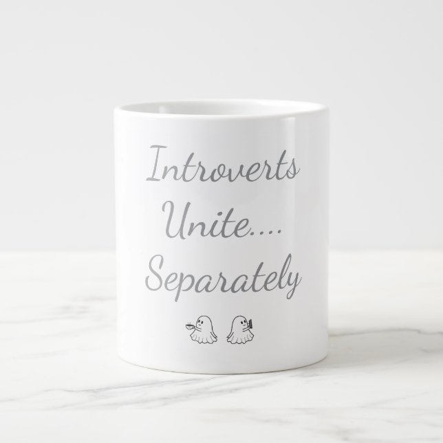Introverts Unite Separately Ghosts Large Coffee Mug (Front)