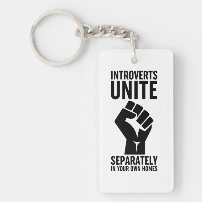Introverts Unite Separately In Your Own Homes Key Ring (Front)