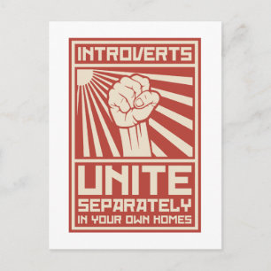 Introverts Unite Separately In Your Own Homes Postcard