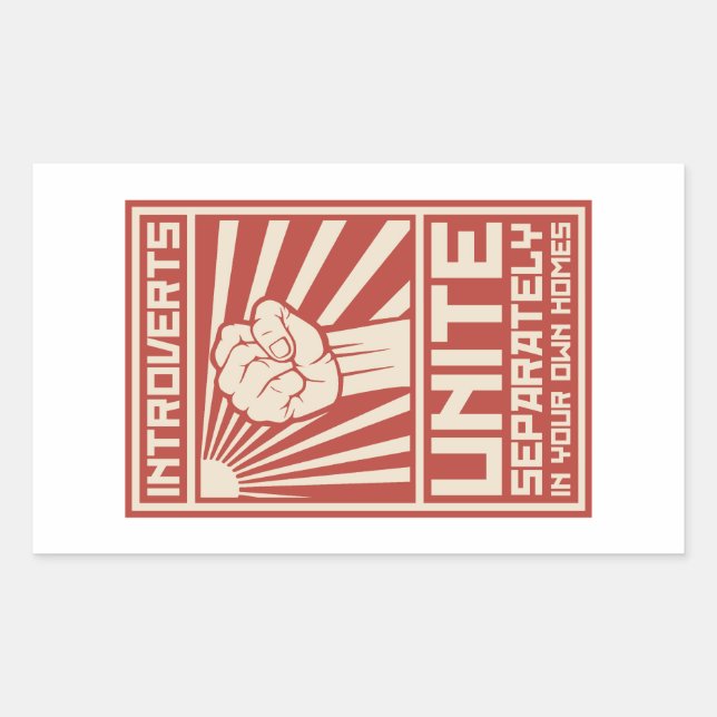 Introverts Unite Separately In Your Own Homes Rectangular Sticker (Front)