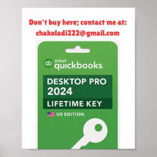 Intuit Quickbooks Desktop Pro Edition 2024 Key Poster