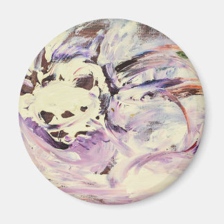 Intuitive Abstract Art Creamy White Lavender  Magnet