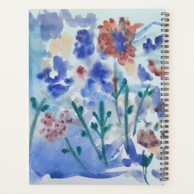 Intuitive Blue Flowers Planner (Back)
