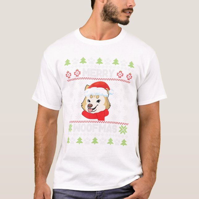 Inu Dog Noel Costume Snow T-Shirt (Front)