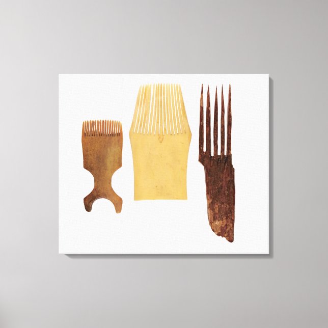 Inuit combs, from Northwest American coast Canvas Print (Front)