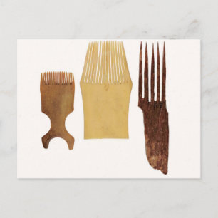Inuit combs, from Northwest American coast Postcard