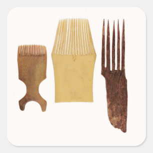 Inuit combs, from Northwest American coast Square Sticker