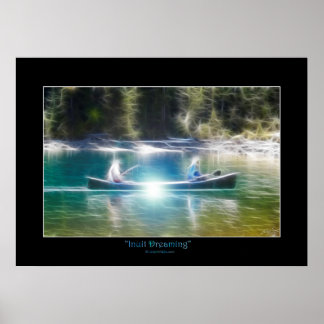 Inuit Dreaming Native American Art Theme Poster