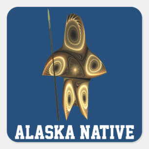 Inuit Hunter - Alaska Native Square Sticker
