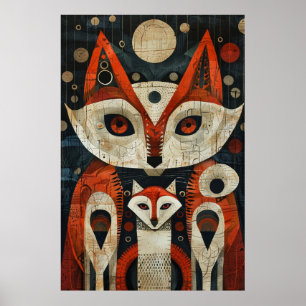 Inuit-Inspired Art: Arctic Life & Animals Poster