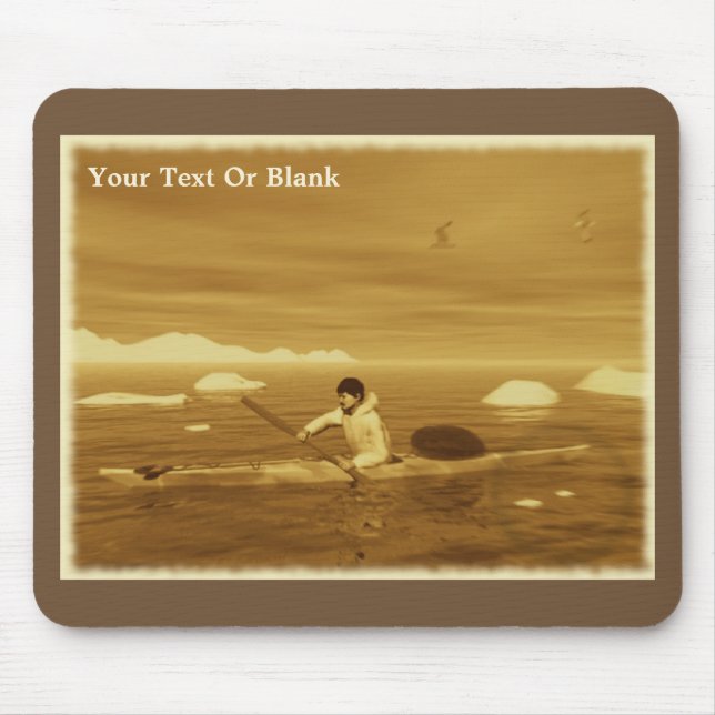 Inuit Kayak - Sepia Mouse Mat (Front)