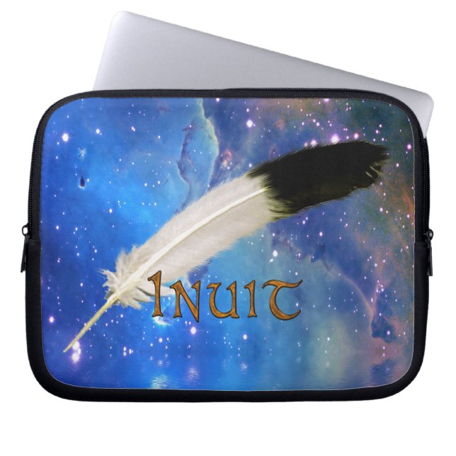 INUIT Nation & Feather Space Laptop Sleeve (Front)
