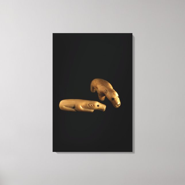 Inuit polar bears, 14th - 15th century canvas print (Front)