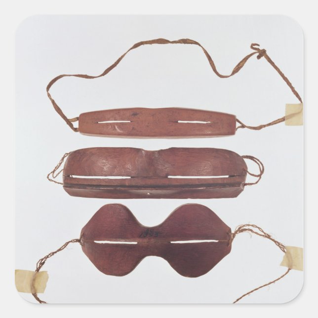 Inuit sun/snow 'glasses' square sticker (Front)