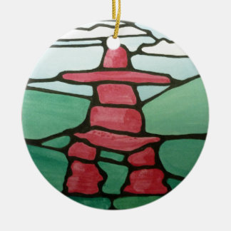 Inukshuk Ceramic Tree Decoration