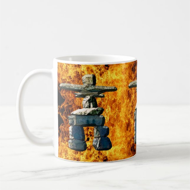 Inukshuk Native American Spirit Stones Coffee Mug (Left)