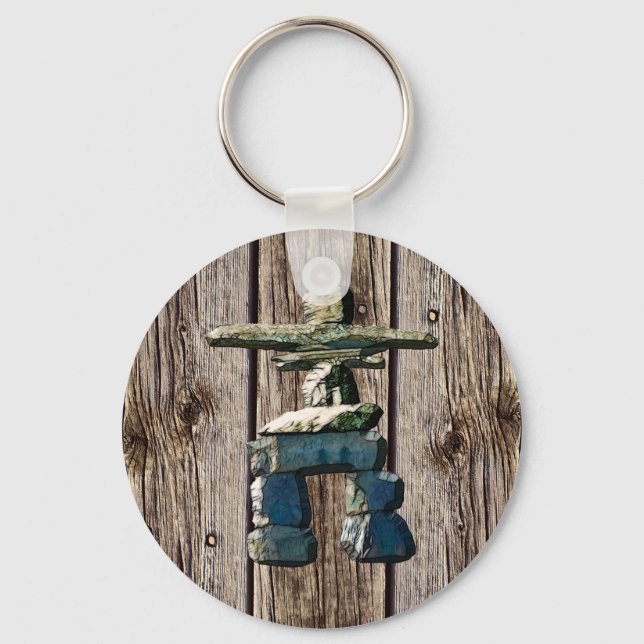 Inukshuk Native American Spirit Stones Key Ring (Front)