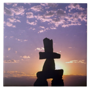 Inukshuk Northwest Territories, Canada Tile