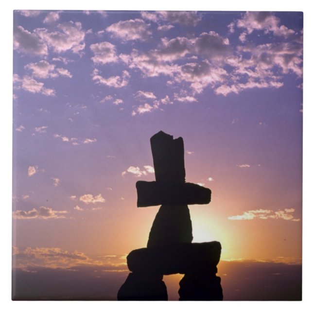 Inukshuk Northwest Territories, Canada Tile (Front)
