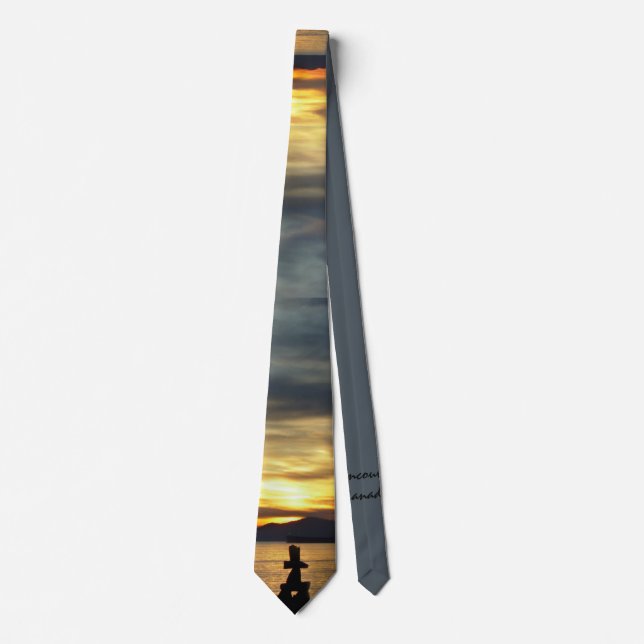 Inukshuk Ties Vancouver Souvenir Necktie Custom (Front)