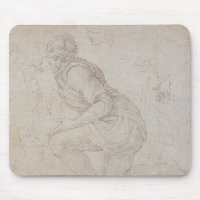 Inv. 5211-75 Fawkener Recto  Kneeling man Mouse Mat (Front)
