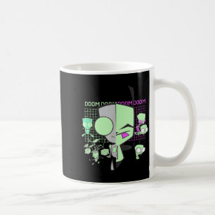 Invader Zim Gir Doom Grid Techno Split Face Art Coffee Mug