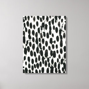 Invariable I   Black Watercolor Canvas Print