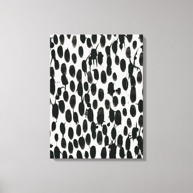 Invariable I | Black Watercolor Canvas Print (Front)