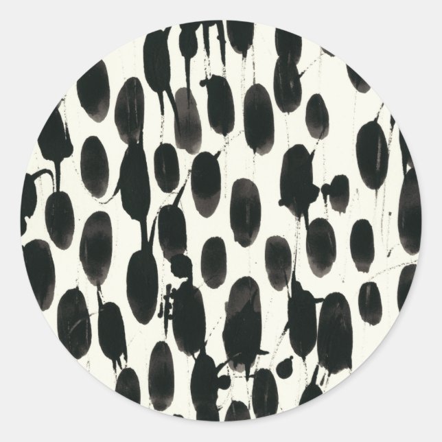 Invariable I | Black Watercolor Classic Round Sticker (Front)