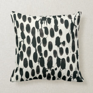 Invariable I Black Watercolor Cushion