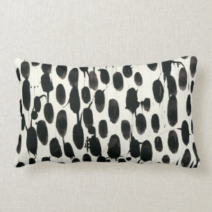 Invariable I   Black Watercolor Lumbar Cushion