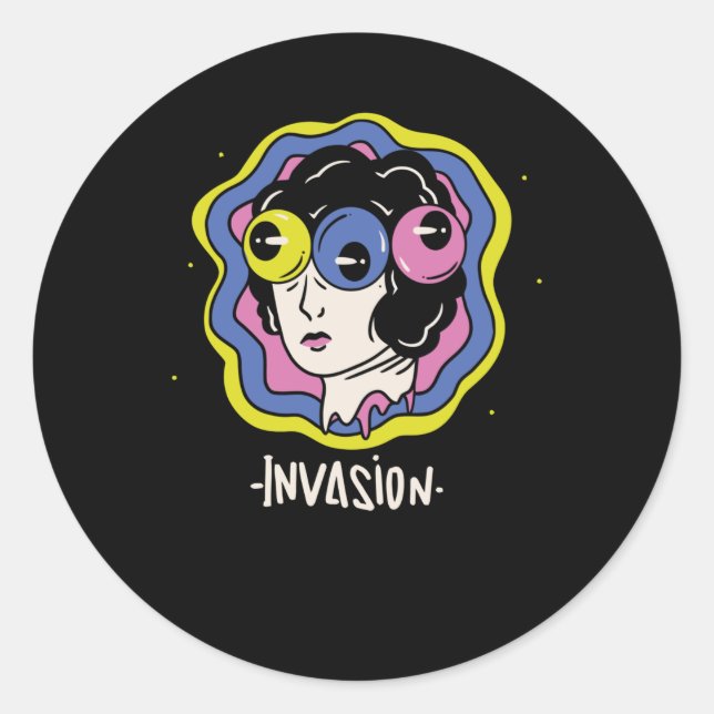 Invasion Classic Round Sticker (Front)