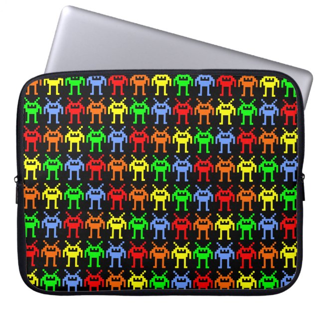 Invasion of the Multi-Colour Nano-bots Laptop Sleeve (Front)