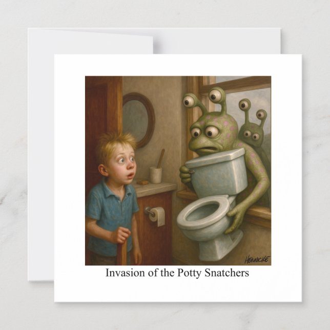 Invasion of the Potty Snatchers Magnetic Invitation (Front)