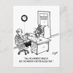 Inventor Cartoon 1932 Postcard