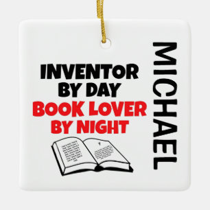 Inventor loves Reading CUSTOM Ceramic Ornament