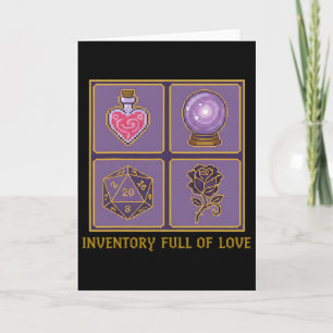 Inventory Full Of Love Cute Gamer Gaming Medieval  Card