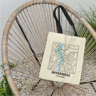 Inverness, Scotland City Map Tote Bag
