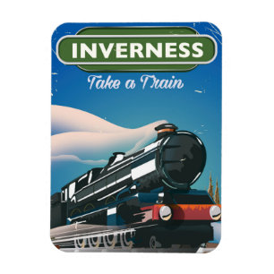 inverness scotland locomotive travel poster magnet
