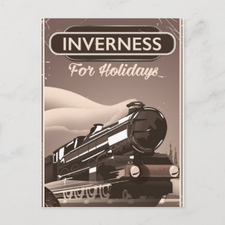 Inverness,Scotland Locomotive travel poster Postcard