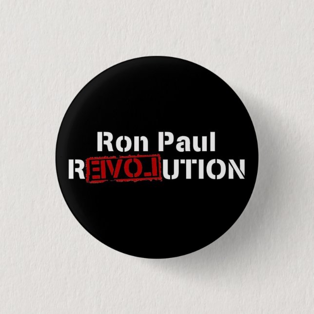inverse ron paul revolution 3 cm round badge (Front)