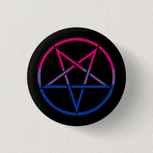 Inverted bisexual flag pentagram 3 cm round badge