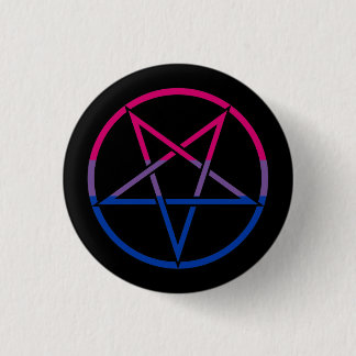 Inverted bisexual flag pentagram 3 cm round badge