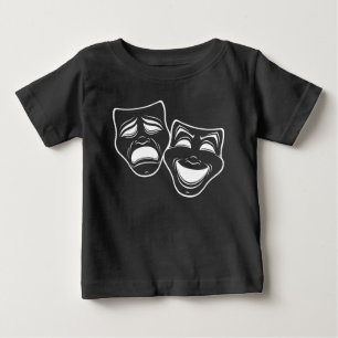 Inverted Black And White Comedy And Tragedy Masks Baby T-Shirt