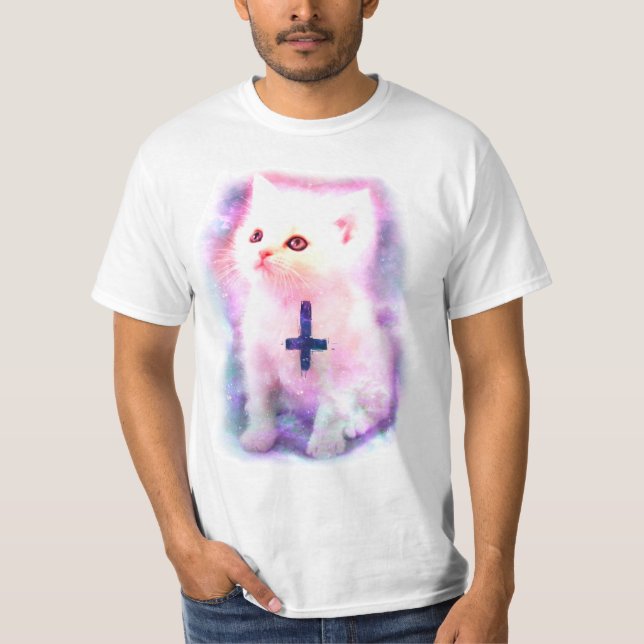 Inverted Cross Kitten T-shirt (Front)